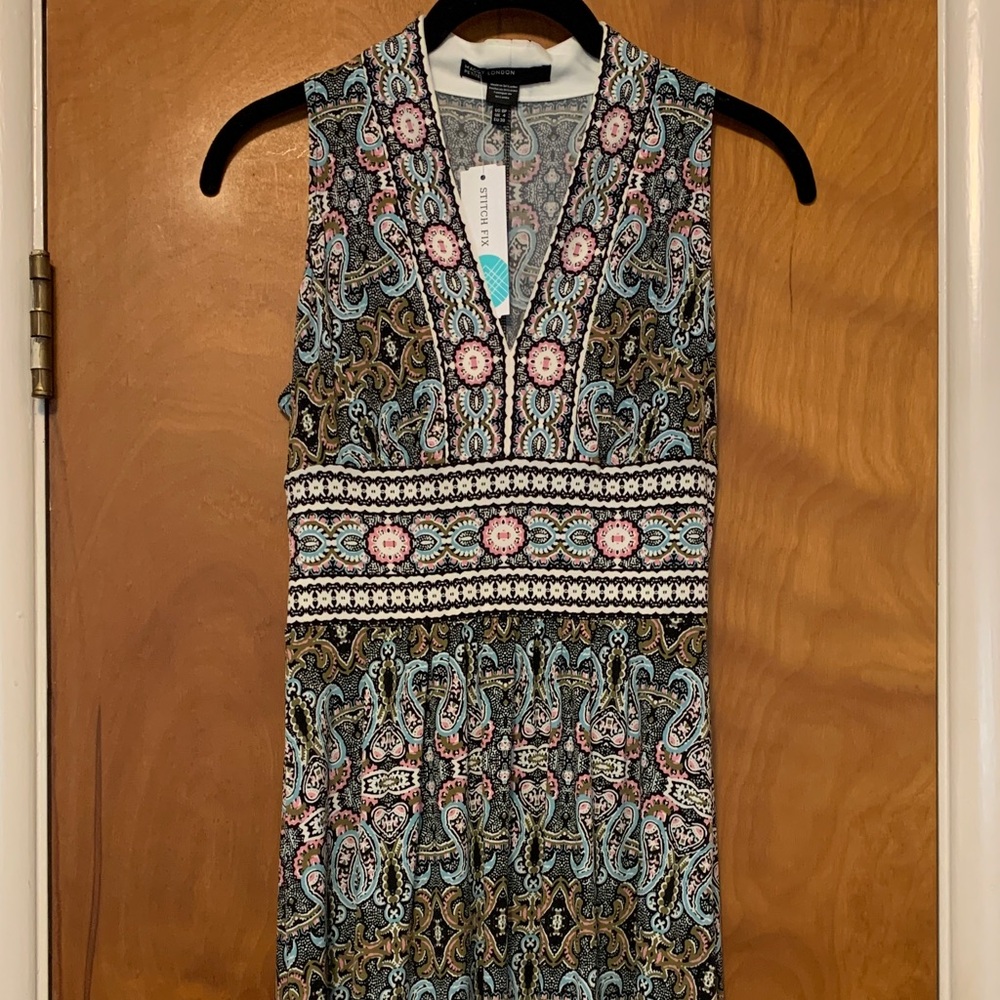 Patterned Sleeveless Dress